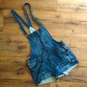 11 Dollhouse Denim Overall Shorts